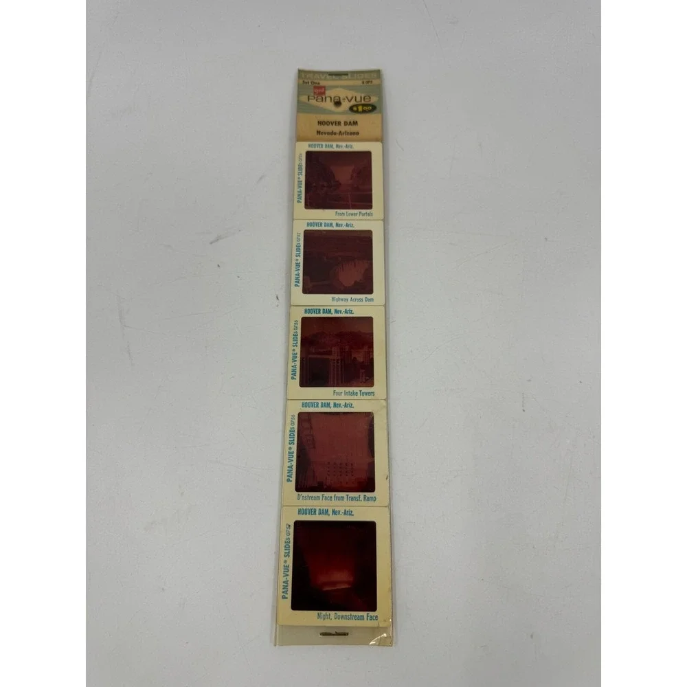 Vintage GAF Pana-vue Souvenir Travel Slides Hoover‎ Dam Nevada-Arizona New